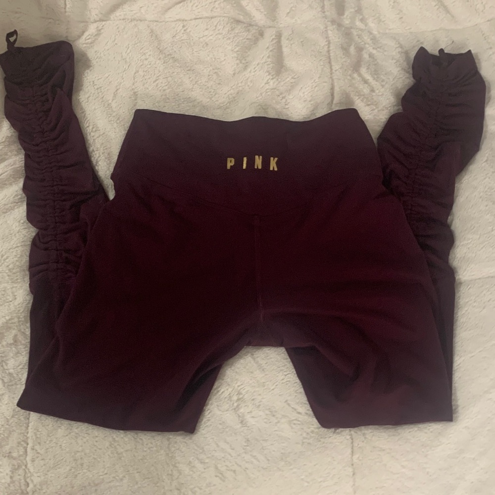 PINK Victoria's Secret Kids Dark Red Leggings